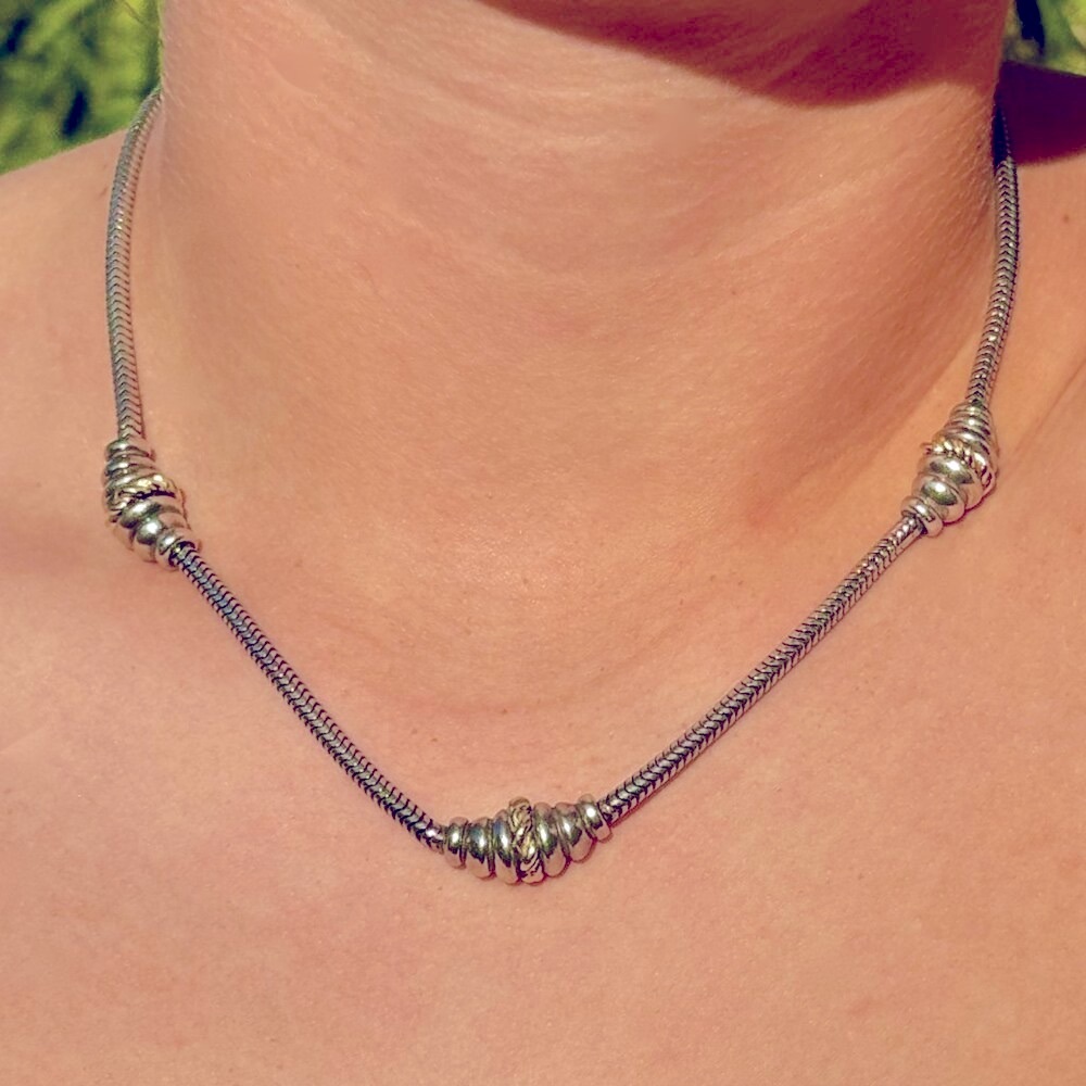 David Wysor Sterling Silver Necklace with 18K Yellow Gold Accents